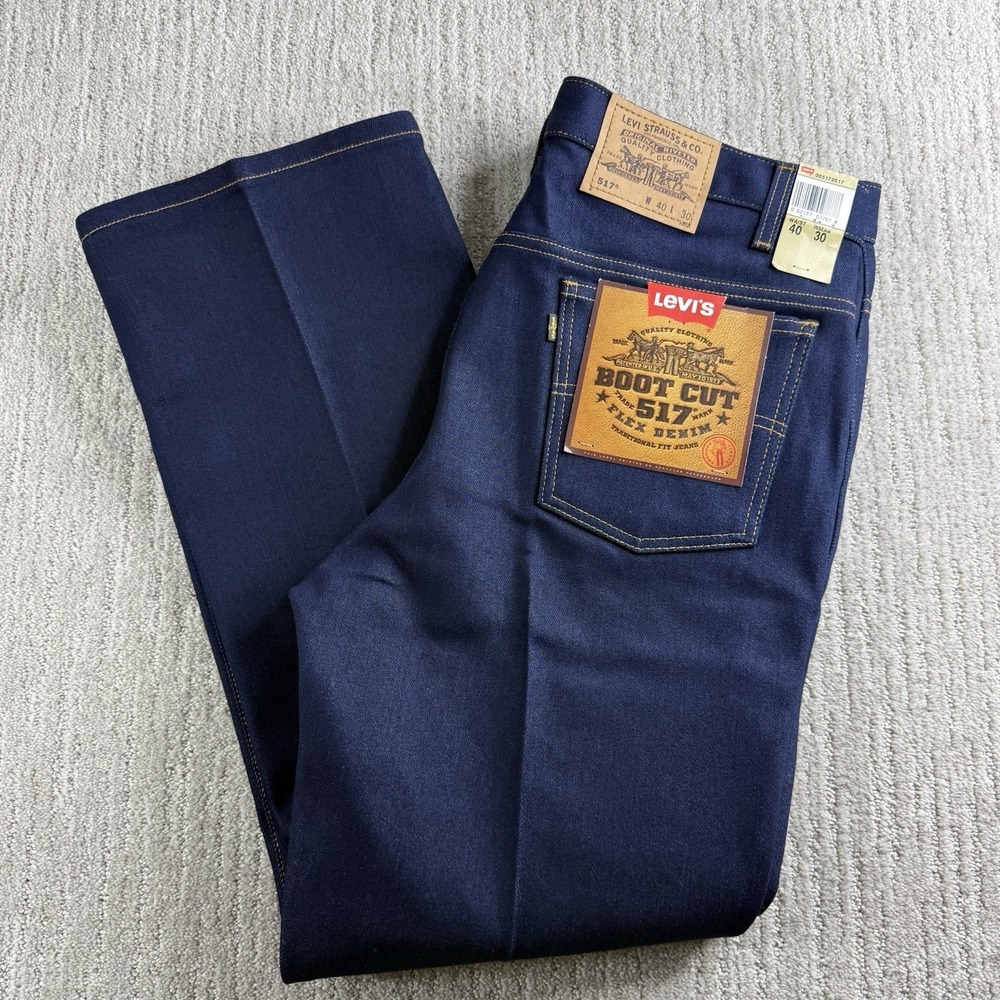 Vintage Levi's 517 Boot Cut Jeans Men's Size 40x30 Dark Wash Denim